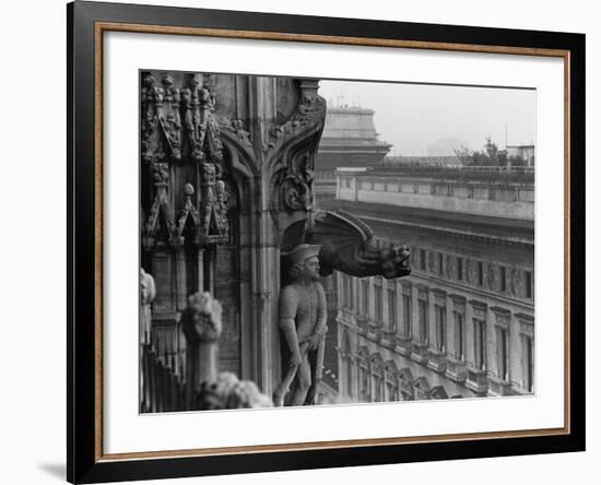 Sculpture Detail on Exterior of Il Duomo-Karen Tweedy-Holmes-Framed Photographic Print