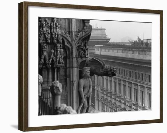 Sculpture Detail on Exterior of Il Duomo-Karen Tweedy-Holmes-Framed Photographic Print