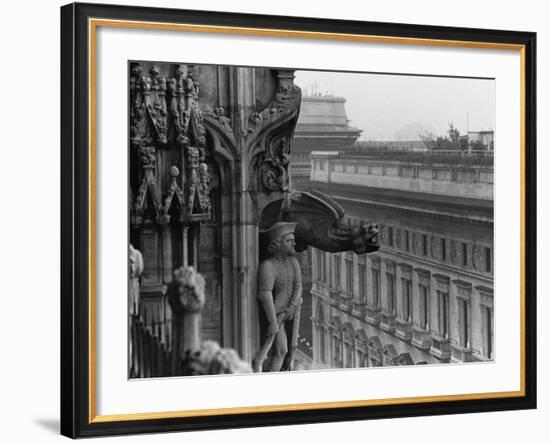 Sculpture Detail on Exterior of Il Duomo-Karen Tweedy-Holmes-Framed Photographic Print