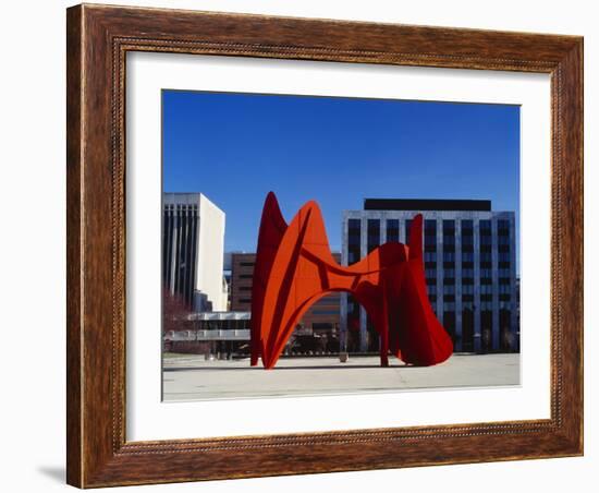 Sculpture in Front of a Building, Alexander Calder Sculpture, Grand Rapids, Michigan, USA-null-Framed Photographic Print