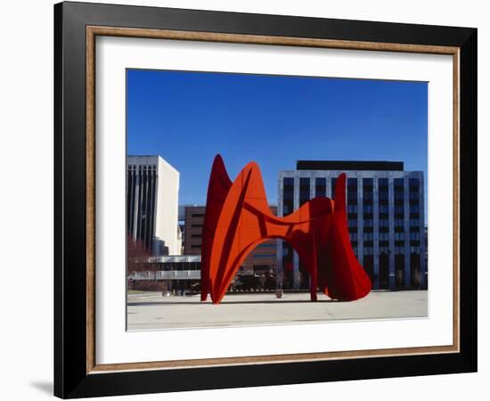 Sculpture in Front of a Building, Alexander Calder Sculpture, Grand Rapids, Michigan, USA-null-Framed Photographic Print