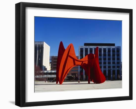 Sculpture in Front of a Building, Alexander Calder Sculpture, Grand Rapids, Michigan, USA-null-Framed Photographic Print