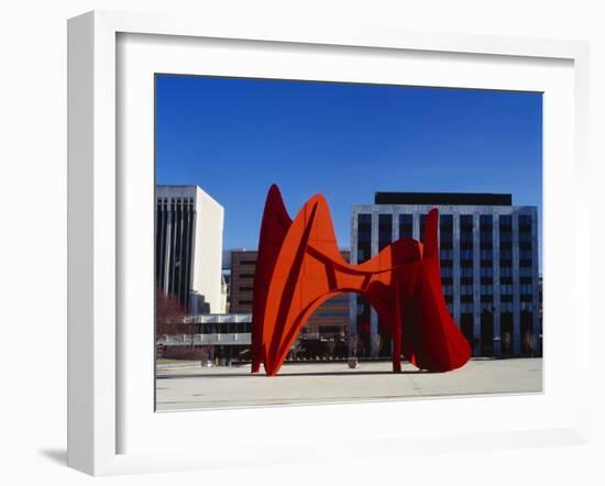 Sculpture in Front of a Building, Alexander Calder Sculpture, Grand Rapids, Michigan, USA-null-Framed Photographic Print