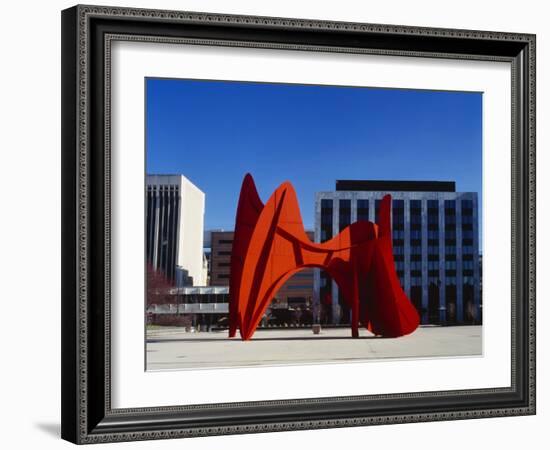 Sculpture in Front of a Building, Alexander Calder Sculpture, Grand Rapids, Michigan, USA-null-Framed Photographic Print