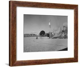 Sculpture Jean Tinguely in Nevada Desert Trying Out His Self-Destruction Machine Sculpture-Allan Grant-Framed Photographic Print