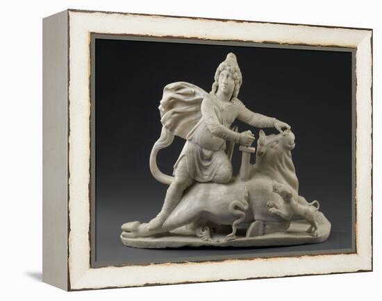 Sculpture : Mithra immolant le taureau (provient du Mithraeum de Sidon)-null-Framed Premier Image Canvas