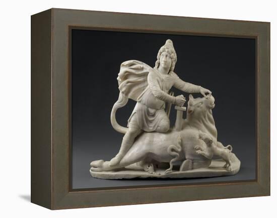 Sculpture : Mithra immolant le taureau (provient du Mithraeum de Sidon)-null-Framed Premier Image Canvas