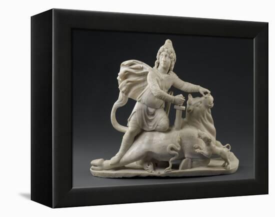 Sculpture : Mithra immolant le taureau (provient du Mithraeum de Sidon)-null-Framed Premier Image Canvas