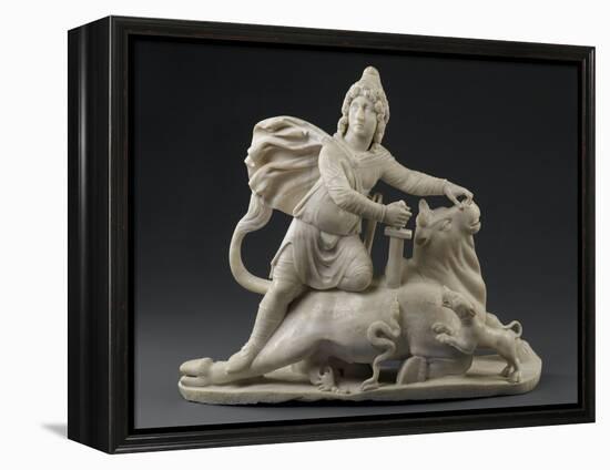 Sculpture : Mithra immolant le taureau (provient du Mithraeum de Sidon)-null-Framed Premier Image Canvas