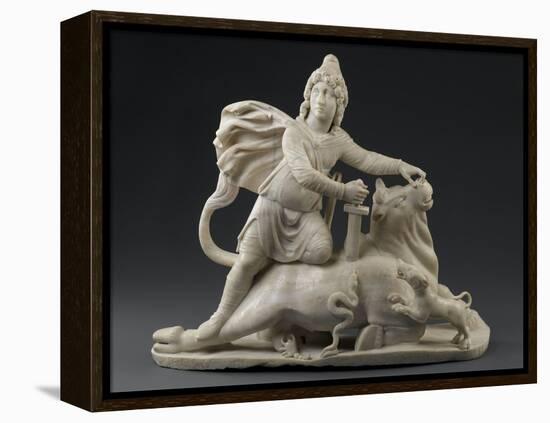 Sculpture : Mithra immolant le taureau (provient du Mithraeum de Sidon)-null-Framed Premier Image Canvas