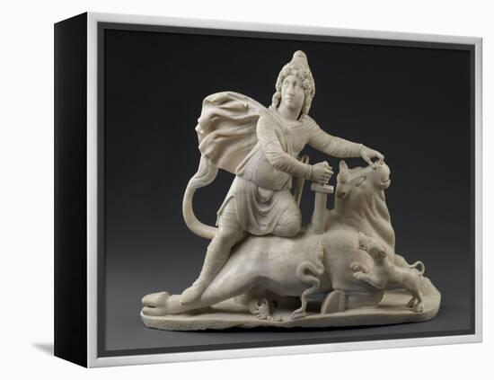 Sculpture : Mithra immolant le taureau (provient du Mithraeum de Sidon)-null-Framed Premier Image Canvas