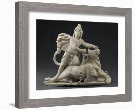 Sculpture : Mithra immolant le taureau (provient du Mithraeum de Sidon)-null-Framed Giclee Print