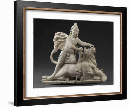 Sculpture : Mithra immolant le taureau (provient du Mithraeum de Sidon)-null-Framed Giclee Print