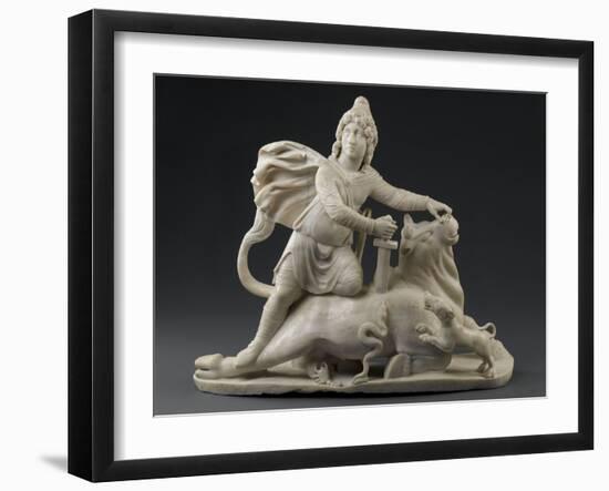 Sculpture : Mithra immolant le taureau (provient du Mithraeum de Sidon)-null-Framed Giclee Print
