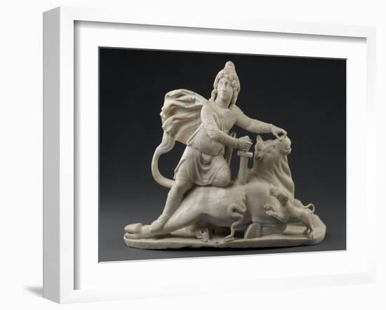 Sculpture : Mithra immolant le taureau (provient du Mithraeum de Sidon)-null-Framed Giclee Print