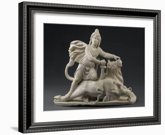 Sculpture : Mithra immolant le taureau (provient du Mithraeum de Sidon)-null-Framed Giclee Print