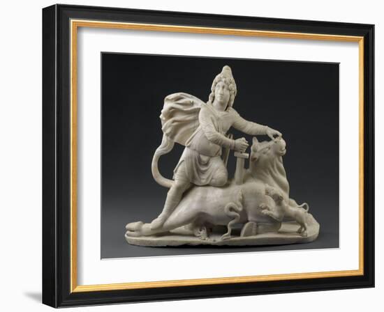 Sculpture : Mithra immolant le taureau (provient du Mithraeum de Sidon)-null-Framed Giclee Print