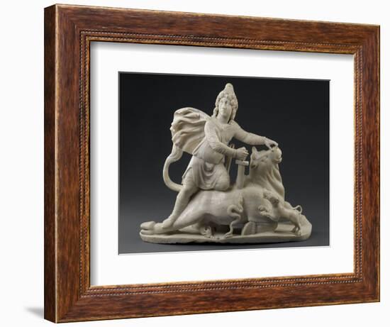 Sculpture : Mithra immolant le taureau (provient du Mithraeum de Sidon)-null-Framed Premium Giclee Print