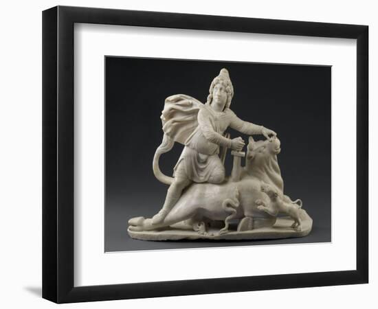 Sculpture : Mithra immolant le taureau (provient du Mithraeum de Sidon)-null-Framed Premium Giclee Print