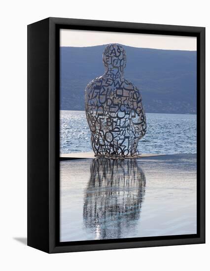 Sculpture of a Man Made of Letters at the Lido Mar Swimming Pool at the Newly Developed Marina in P-Martin Child-Framed Premier Image Canvas
