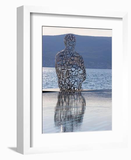 Sculpture of a Man Made of Letters at the Lido Mar Swimming Pool at the Newly Developed Marina in P-Martin Child-Framed Premium Photographic Print