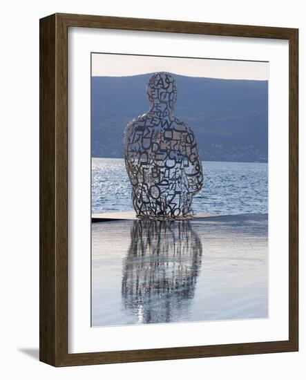 Sculpture of a Man Made of Letters at the Lido Mar Swimming Pool at the Newly Developed Marina in P-Martin Child-Framed Photographic Print