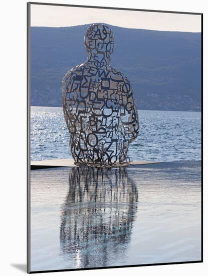 Sculpture of a Man Made of Letters at the Lido Mar Swimming Pool at the Newly Developed Marina in P-Martin Child-Mounted Photographic Print