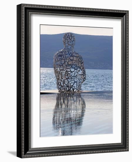 Sculpture of a Man Made of Letters at the Lido Mar Swimming Pool at the Newly Developed Marina in P-Martin Child-Framed Photographic Print