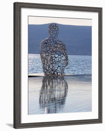 Sculpture of a Man Made of Letters at the Lido Mar Swimming Pool at the Newly Developed Marina in P-Martin Child-Framed Photographic Print
