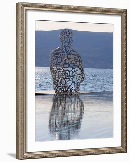 Sculpture of a Man Made of Letters at the Lido Mar Swimming Pool at the Newly Developed Marina in P-Martin Child-Framed Photographic Print