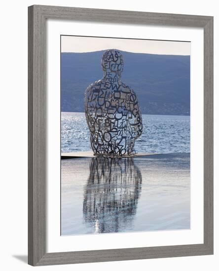 Sculpture of a Man Made of Letters at the Lido Mar Swimming Pool at the Newly Developed Marina in P-Martin Child-Framed Photographic Print