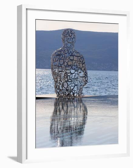 Sculpture of a Man Made of Letters at the Lido Mar Swimming Pool at the Newly Developed Marina in P-Martin Child-Framed Photographic Print