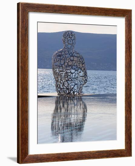 Sculpture of a Man Made of Letters at the Lido Mar Swimming Pool at the Newly Developed Marina in P-Martin Child-Framed Photographic Print