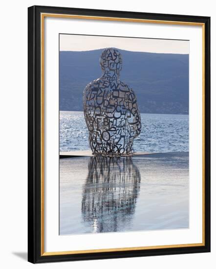 Sculpture of a Man Made of Letters at the Lido Mar Swimming Pool at the Newly Developed Marina in P-Martin Child-Framed Photographic Print