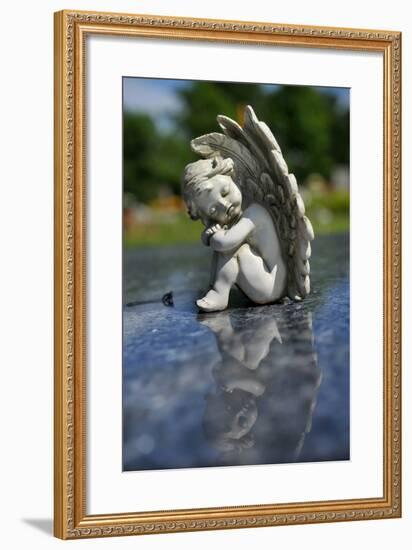 Sculpture of an Angel-Frank May-Framed Photo