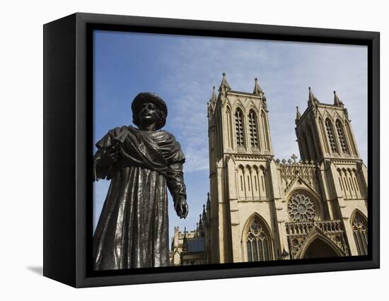 Sculpture of Bengali Scholar Outside the Cathedral, Bristol, Avon, England, United Kingdom, Europe-Jean Brooks-Framed Premier Image Canvas