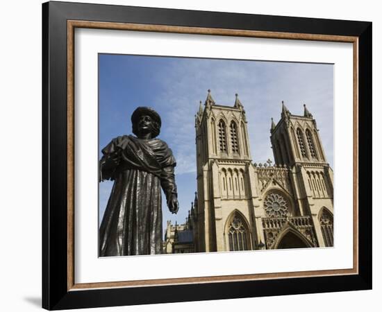 Sculpture of Bengali Scholar Outside the Cathedral, Bristol, Avon, England, United Kingdom, Europe-Jean Brooks-Framed Photographic Print