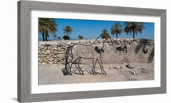 Sculpture of horse at Tel Megiddo, Galilee, Israel-null-Framed Photographic Print