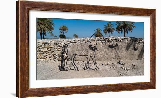 Sculpture of horse at Tel Megiddo, Galilee, Israel-null-Framed Photographic Print