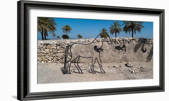 Sculpture of horse at Tel Megiddo, Galilee, Israel-null-Framed Photographic Print