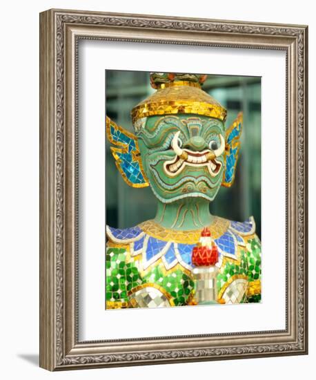 Sculpture of Mask in Bangkok, Thailand-Bill Bachmann-Framed Photographic Print