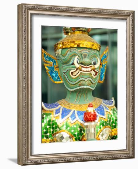 Sculpture of Mask in Bangkok, Thailand-Bill Bachmann-Framed Photographic Print