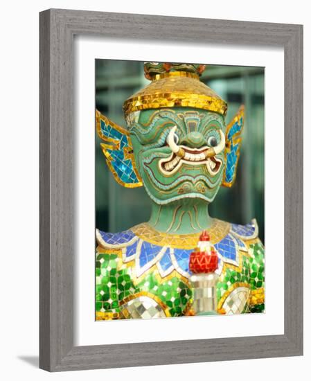 Sculpture of Mask in Bangkok, Thailand-Bill Bachmann-Framed Photographic Print