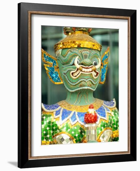 Sculpture of Mask in Bangkok, Thailand-Bill Bachmann-Framed Photographic Print