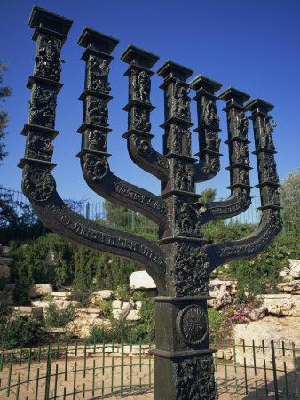 Sculpture of Menorah Near the Knesset in Jerusalem, Israel, Middle East Photographic Print by ...
