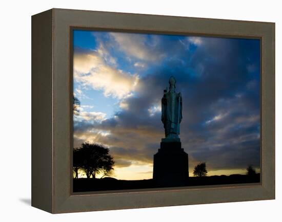 Sculpture of St Patrick, Tara, County Meath, Ireland-null-Framed Premier Image Canvas