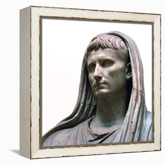 Sculpture of the Emperor Augustus as the Pontifex Maximus, 1st century BC. Artist: Unknown-Unknown-Framed Premier Image Canvas