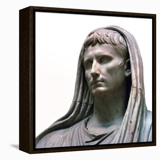 Sculpture of the Emperor Augustus as the Pontifex Maximus, 1st century BC. Artist: Unknown-Unknown-Framed Premier Image Canvas