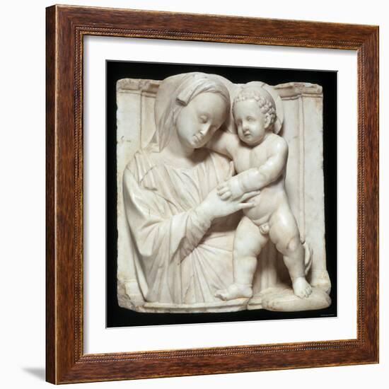 Sculpture of the Virgin and Child in Marble, c.1447-1522-Giovanni Antonio Amadeo-Framed Photographic Print