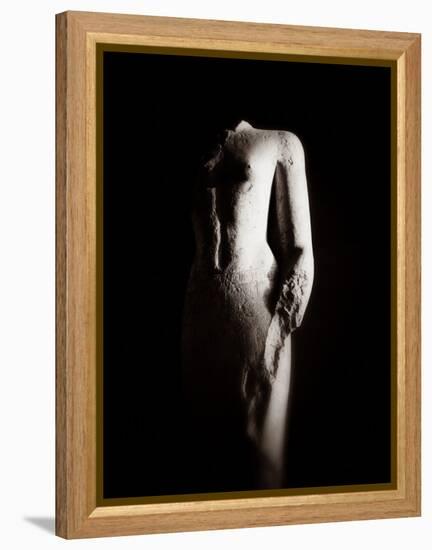 Sculpture of Unknown Person, Karnak Temple, Egypt-Clive Nolan-Framed Premier Image Canvas